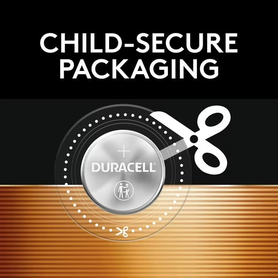 Duracell 2032 Lithium Coin Battery 3V, CR2032 Battery, Bitter Coating Discourages Swallowing, 4 Pack